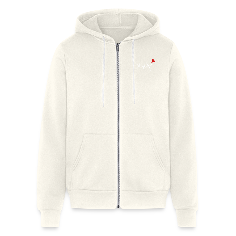 Bella + Canvas Unisex Full Zip Hoodie - vintage white