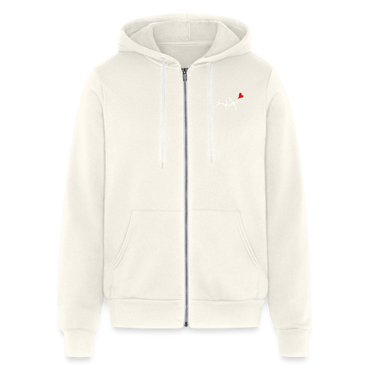 Bella + Canvas Unisex Full Zip Hoodie - vintage white