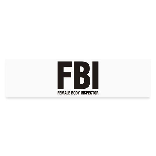 Bumper Sticker FBI - white matte