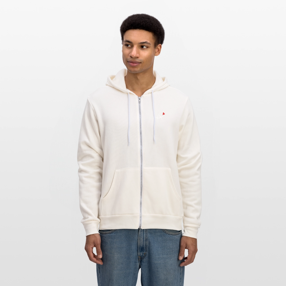 Bella + Canvas Unisex Full Zip Hoodie - vintage white