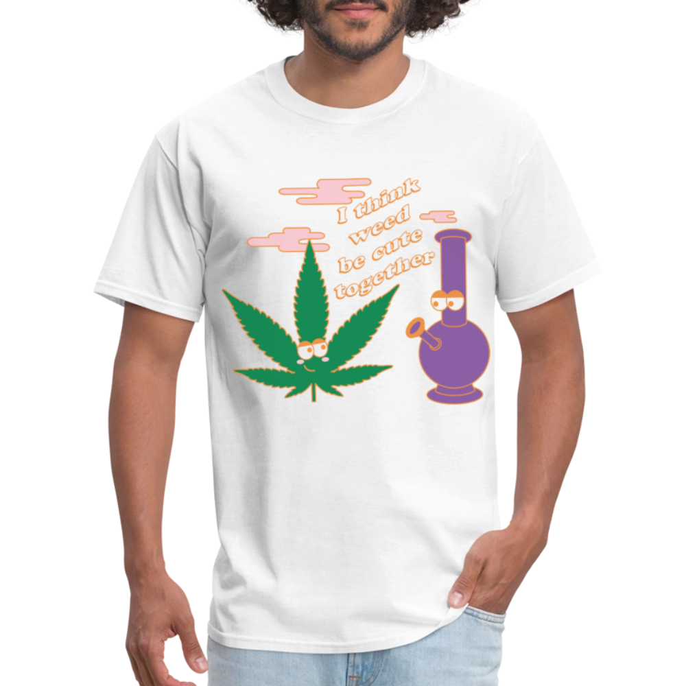 Weed Be Cute Together Tshirt - white