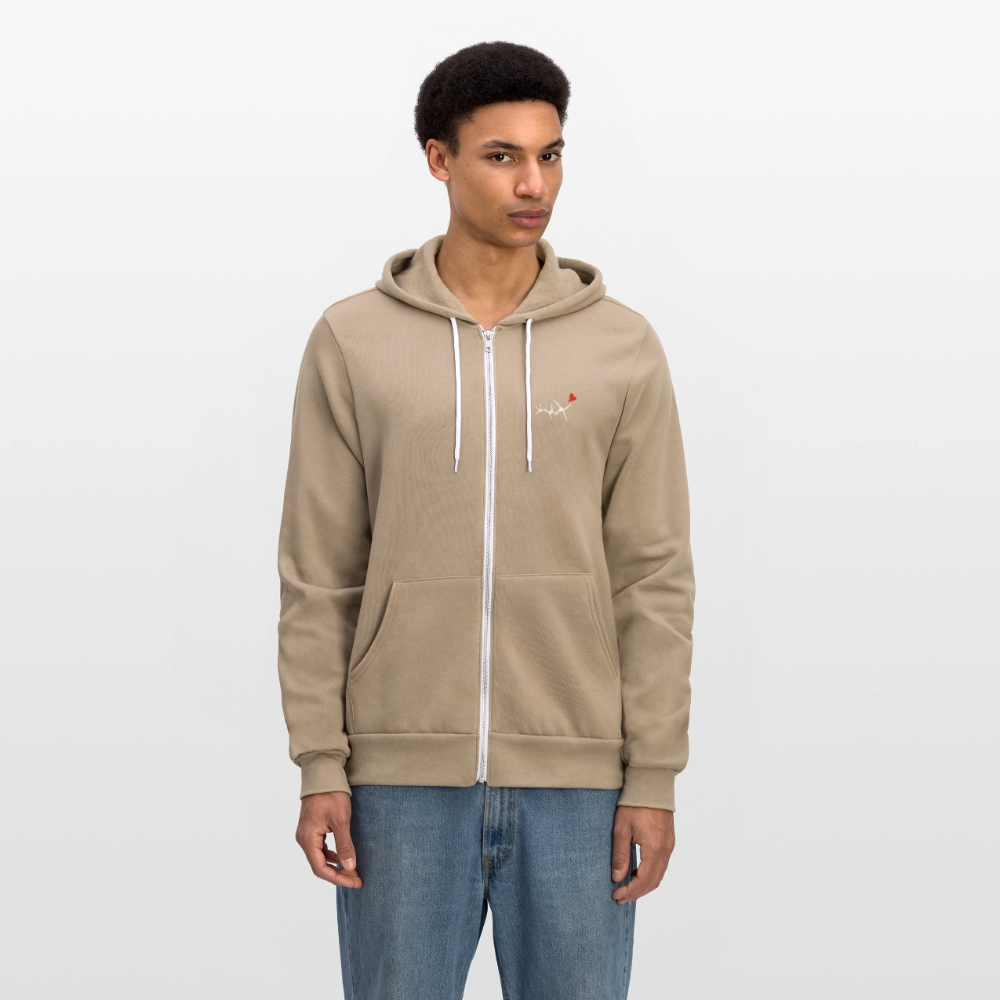 Bella + Canvas Unisex Full Zip Hoodie - tan