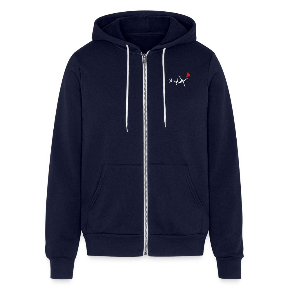 Bella + Canvas Unisex Full Zip Hoodie - navy