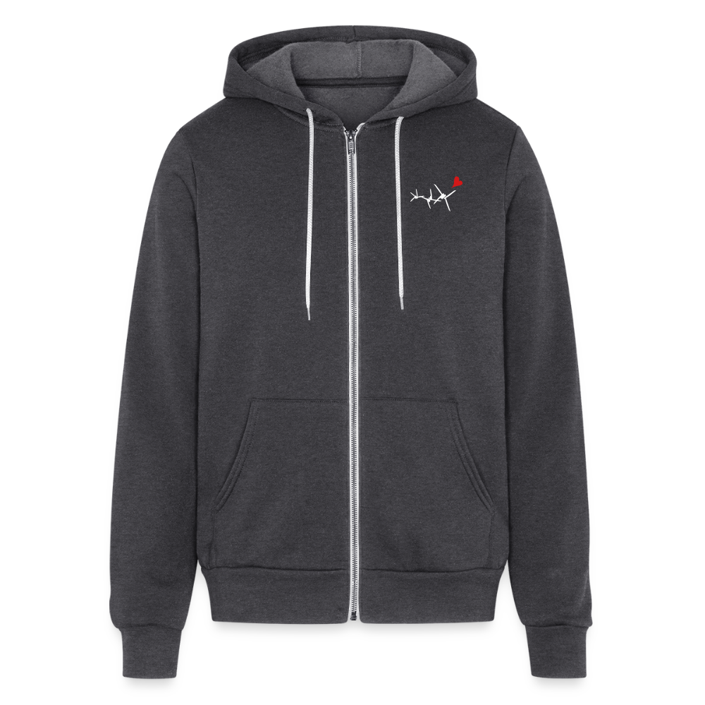 Bella + Canvas Unisex Full Zip Hoodie - charcoal grey