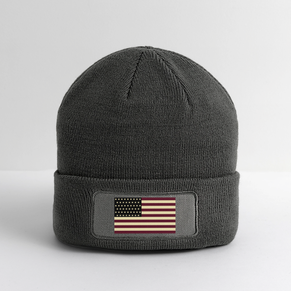 Patch Beanie - charcoal grey