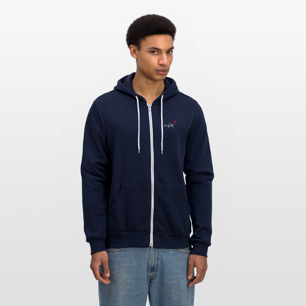 Bella + Canvas Unisex Full Zip Hoodie - navy