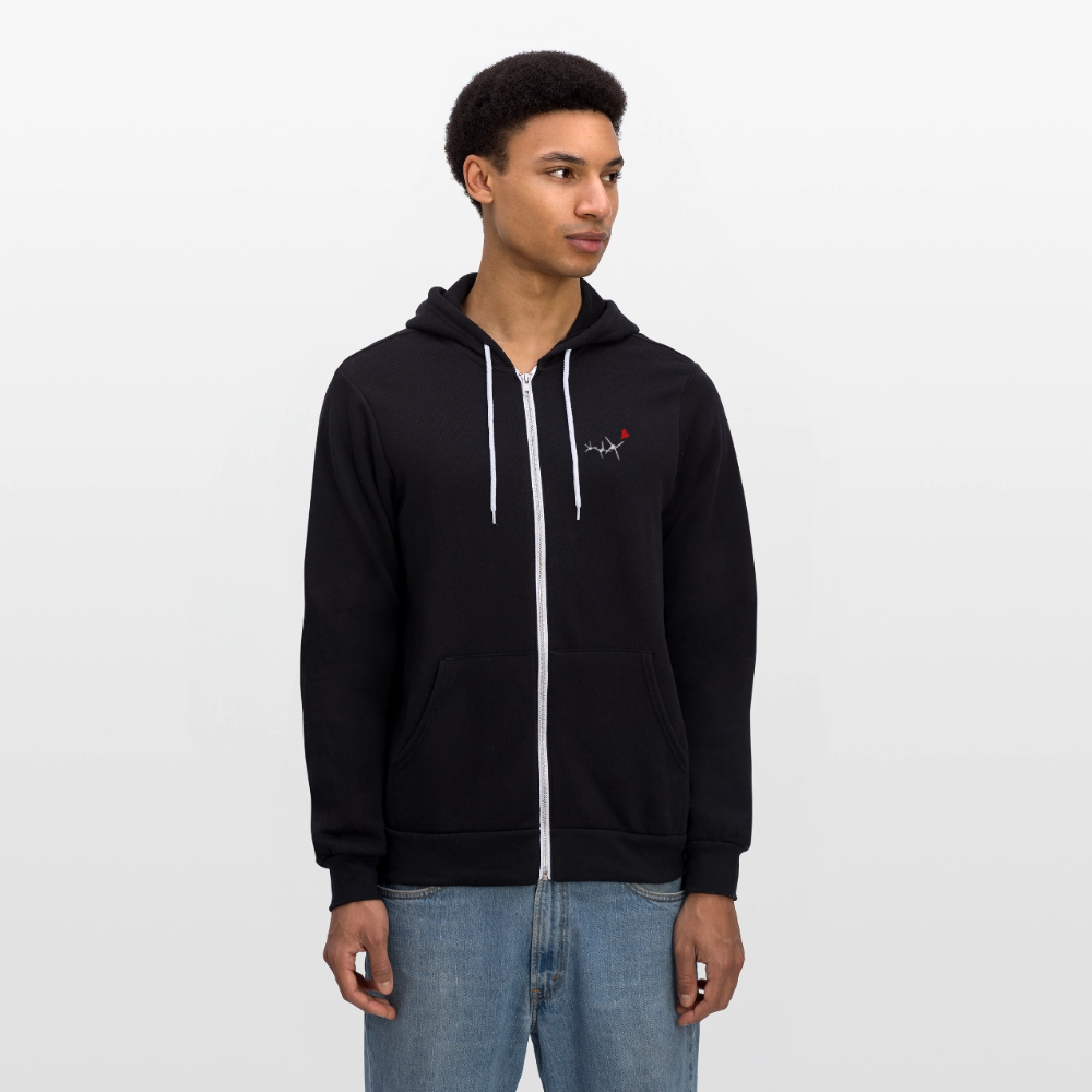 Bella + Canvas Unisex Full Zip Hoodie - black