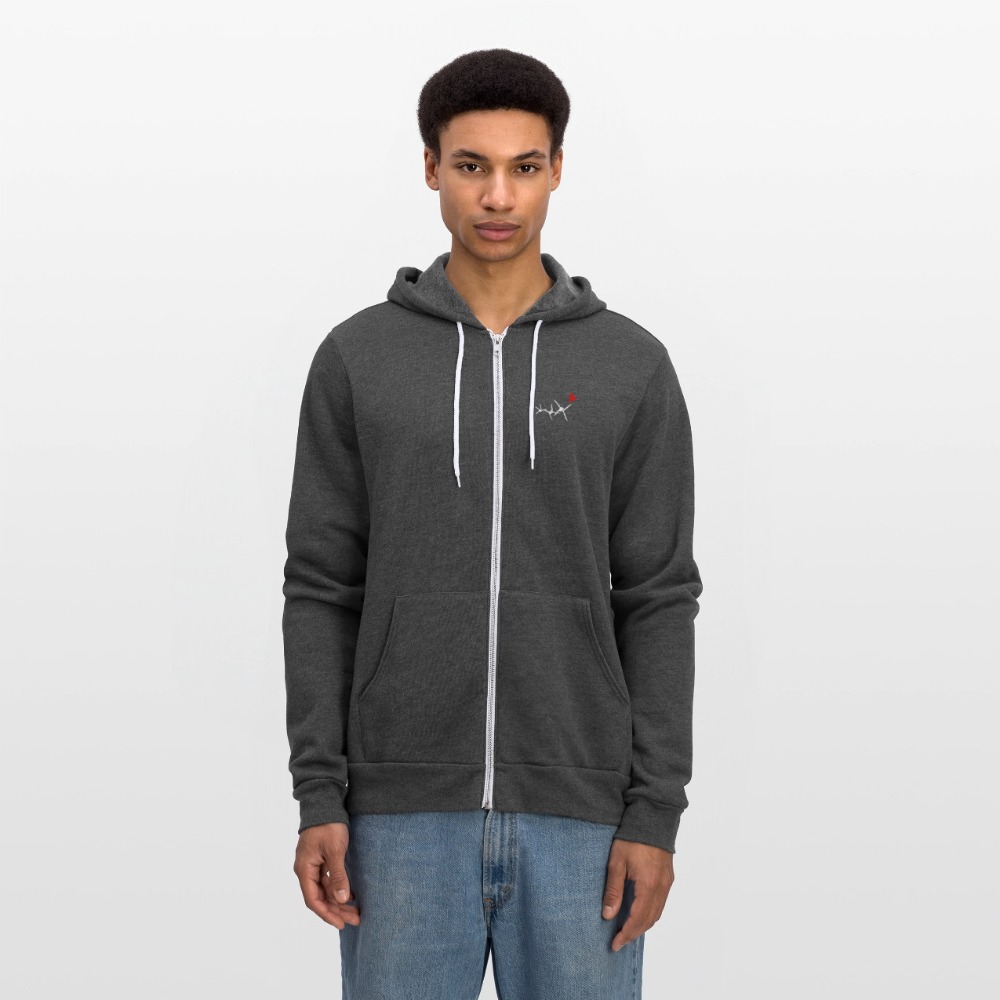 Bella + Canvas Unisex Full Zip Hoodie - charcoal grey