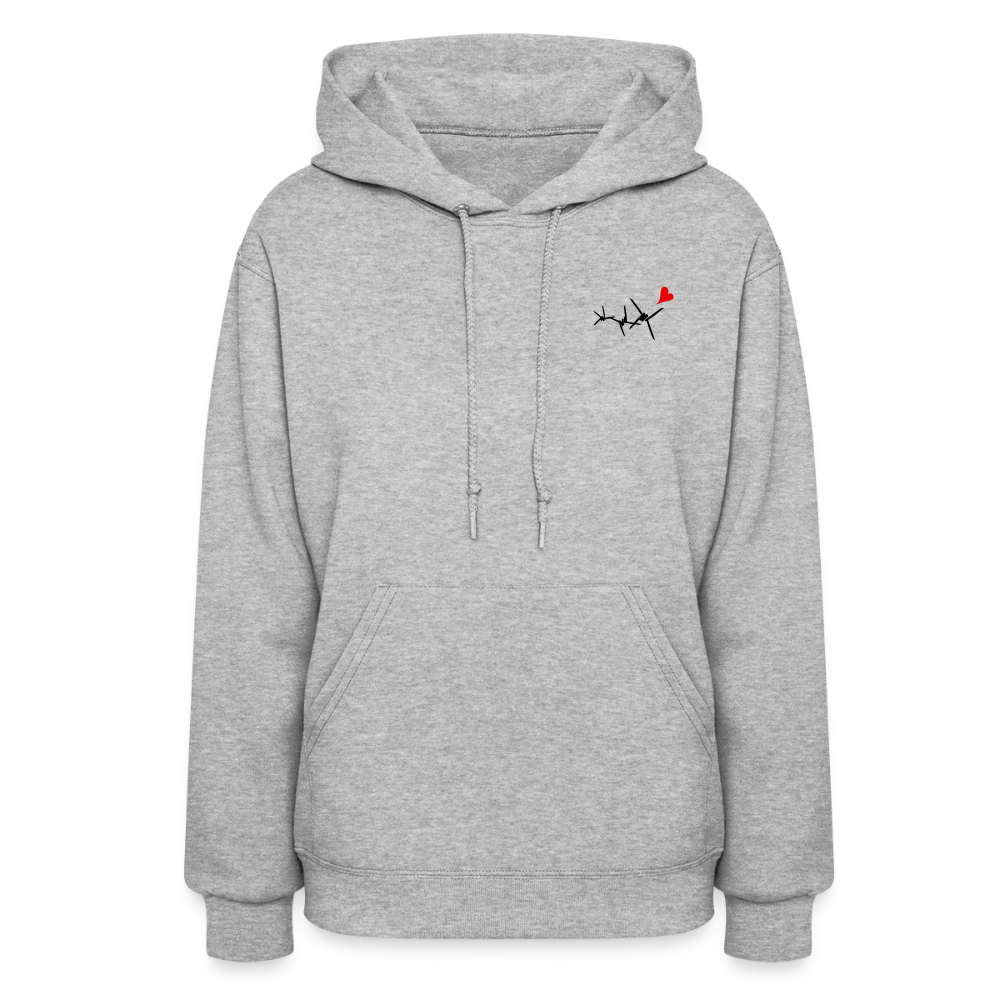 Women's Hoodie vine Rose - heather gray