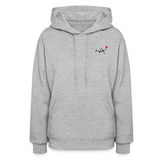 Women's Hoodie vine Rose - heather gray