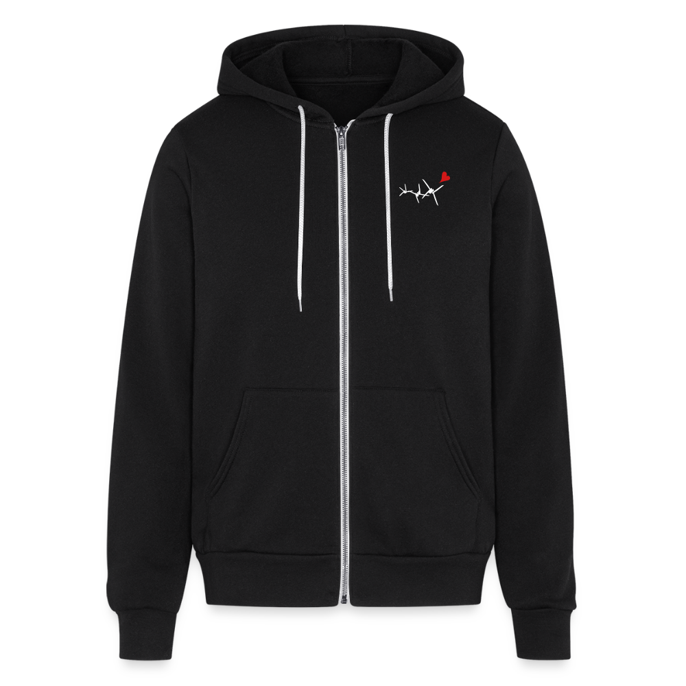 Bella + Canvas Unisex Full Zip Hoodie - black