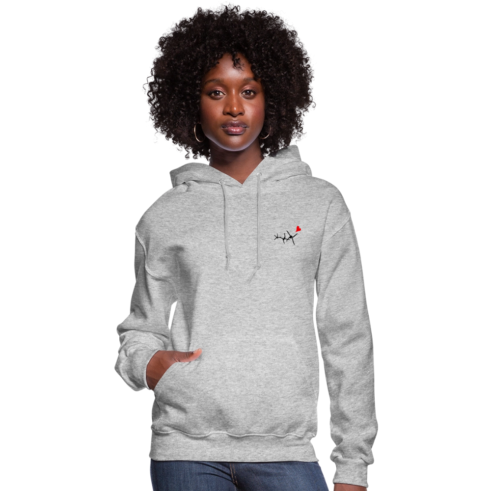 Women's Hoodie vine Rose - heather gray