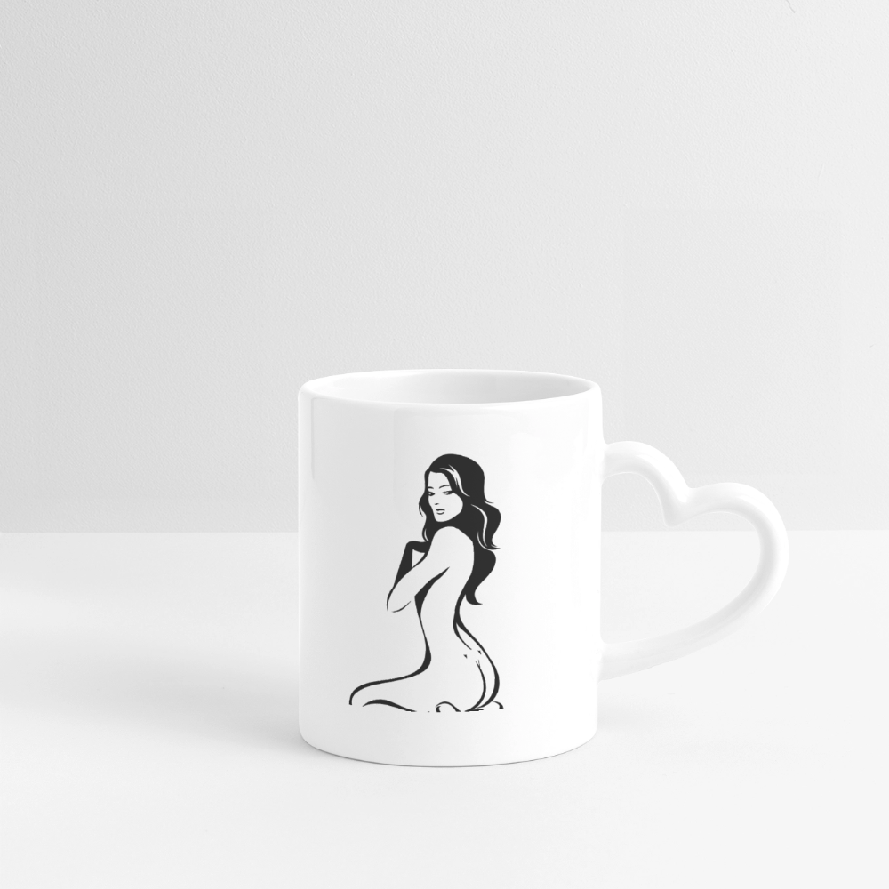 Mug with Heart Handle - white