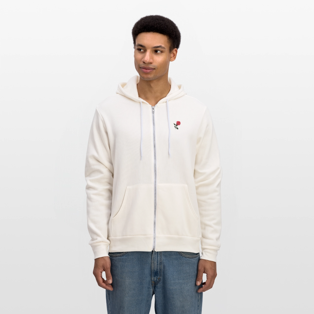 Full Zip Luxury Hoodie - vintage white