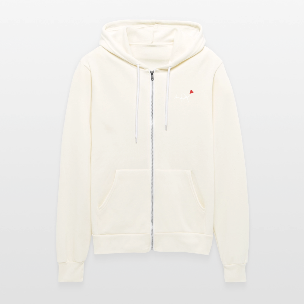 Bella + Canvas Unisex Full Zip Hoodie - vintage white